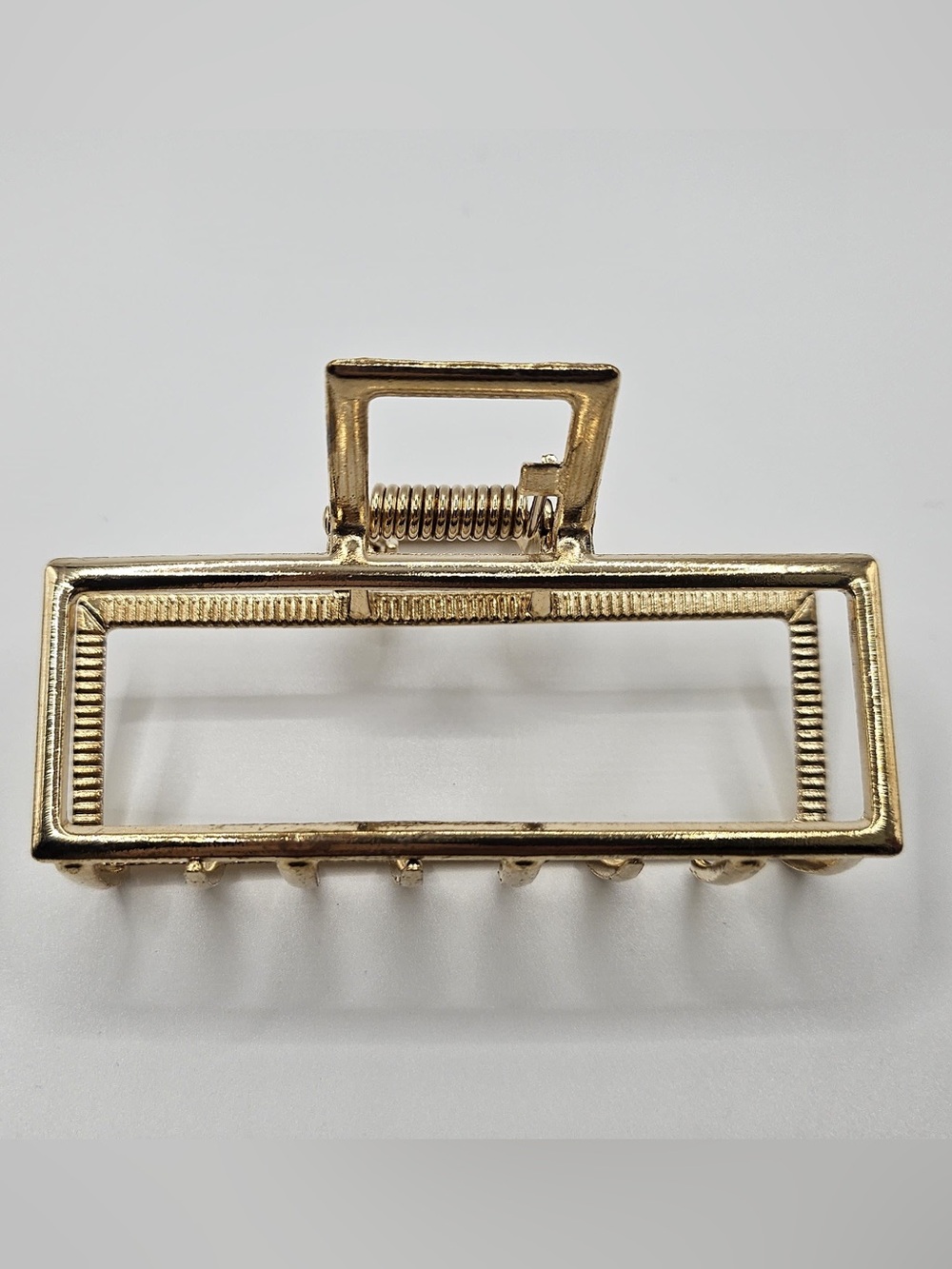 Gold Rectangular Metal Hair Clip for Women